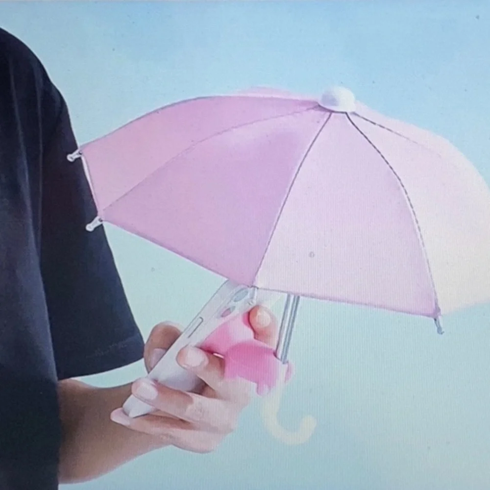 Mobile Phone Tiny Umbrella Protection & Holder NWT 2 colors